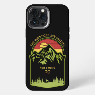 Die Berge rufen Wald Sonnenuntergang Hirsche iPhone 13 Pro Max Hülle