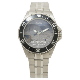 Die Berge sind Calling Watch, Stainless Steel Armbanduhr