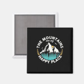 Die Berge sind mein glücklicher Ort Magnet (Vorderseite/Rückseite)