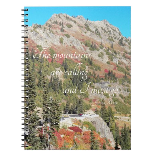 Die Berge zitieren Landschaftliche Landschaft Notizblock (Vorderseite)