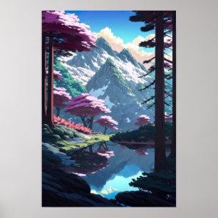 Die Berglandschaft Poster