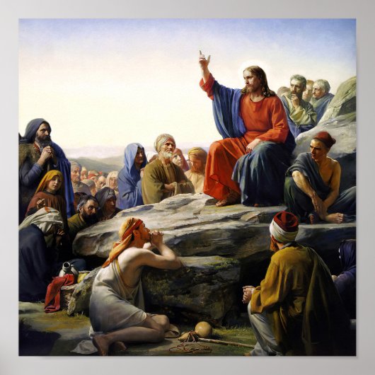 Die Bergpredigt von Carl Bloch, Religiös Poster (Vorne)