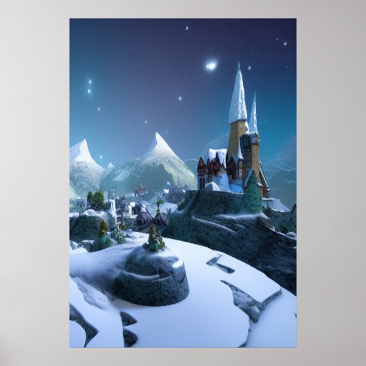 Die Bergstadt | AI Art Poster (Vorne)