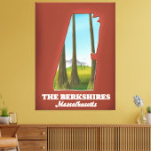 Die Berkshires Massachusetts-Karte Leinwanddruck (Insitu (Wohnzimmer))