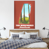 Die Berkshires Massachusetts-Karte Leinwanddruck (Insitu (Schlafzimmer))