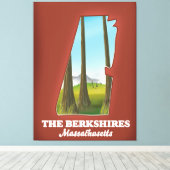 Die Berkshires Massachusetts-Karte Leinwanddruck (Insitu (Holzboden))