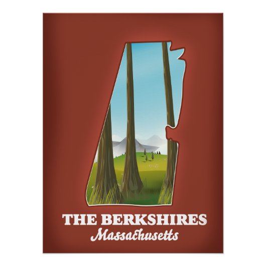 Die Berkshires Massachusetts-Karte Poster (Vorderseite)