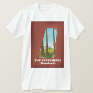 Die Berkshires Massachusetts-Karte T-Shirt