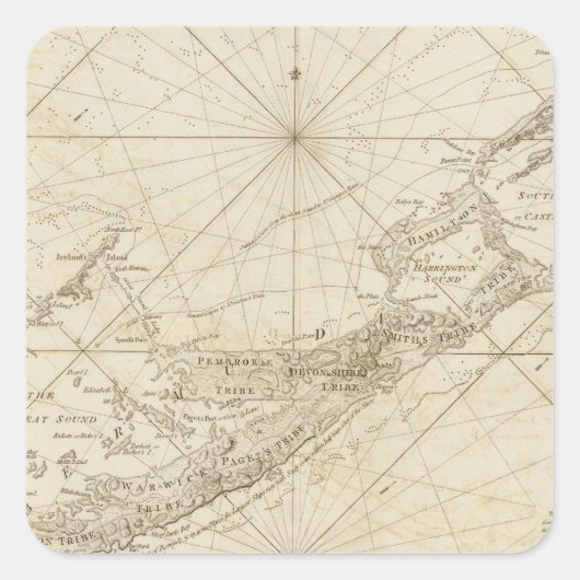 Die Bermudas oder die Sommerinseln Quadratischer Aufkleber (Vorderseite)