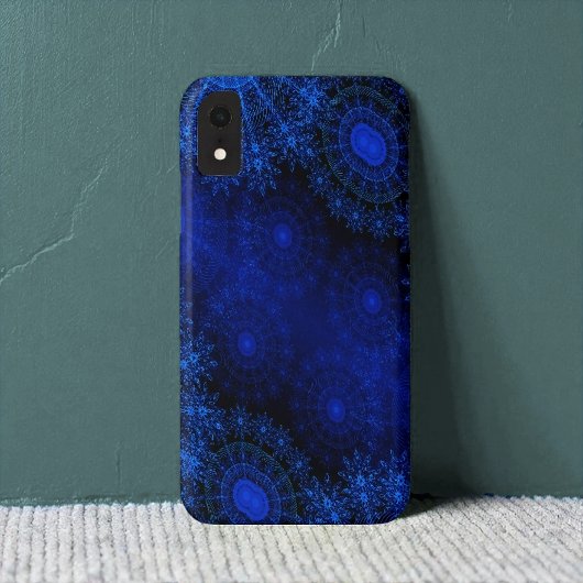 Die Berry Blue funkelnde Floral Kunst Case-Mate iPhone Hülle