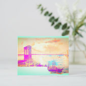 Die berühmte Brooklyn-Brücke Postkarte (Stehend Vorderseite)
