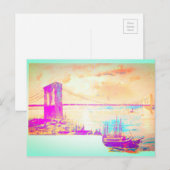 Die berühmte Brooklyn-Brücke Postkarte (Vorne/Hinten)