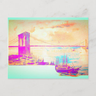 Die berühmte Brooklyn-Brücke Postkarte