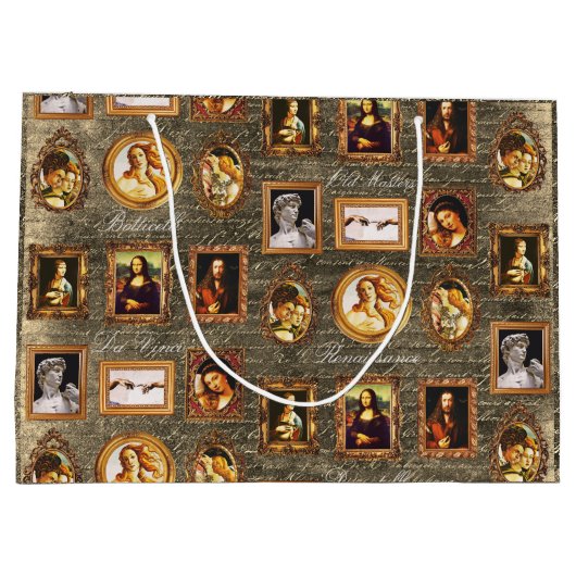 Die berühmte Gerahmte Kunst der Renaissance Große Geschenktüte (Rückseite)