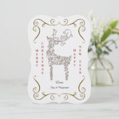 Die berühmte Reindeer Holiday Card Feiertagskarte (Stehend Vorderseite)