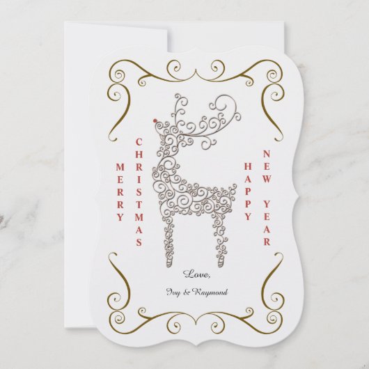 Die berühmte Reindeer Holiday Card Feiertagskarte (Vorderseite)