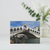 Die berühmte Rialto-Brücke von Venedig Postkarte (Stehend Vorderseite)