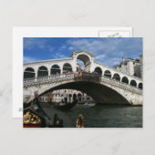 Die berühmte Rialto-Brücke von Venedig Postkarte (Vorne/Hinten)