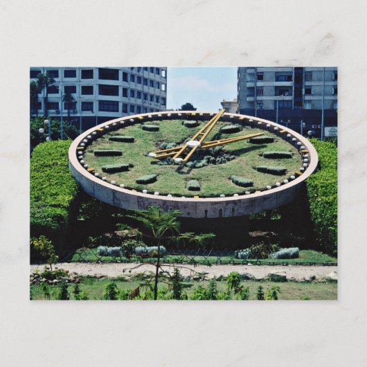 Die berühmten Blume Clock, Alexandria, Ägypten gef Postkarte (Vorderseite)