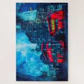 Die berühmten Red London Buses. Puzzle (Vertikal)