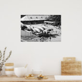 Die berühmten Rot-Weiß-Markise im Saratoga-Rennen Poster (Küche)