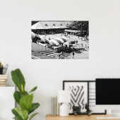 Die berühmten Rot-Weiß-Markise im Saratoga-Rennen Poster (Heimbüro)