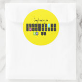 Die Beschriftung ist Cool Steno-Tastatur-Aufkleber Runder Aufkleber (Tasche)