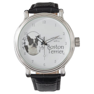 Die bessere Boston-Terrier-Uhr des Lebens Armbanduhr