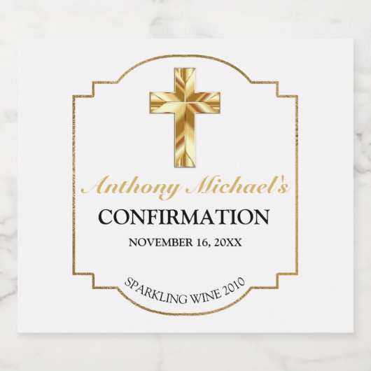 Die Bestätigung des eleganten Jungen aus dem Weiße Schaumweinetikett (Einzelnes Label)