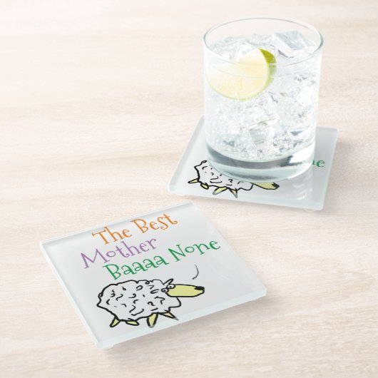 Die beste Babysäulenkugel der Mutter Glasuntersetzer (Schrägansicht)