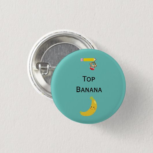 Die beste Banane mit dem "Hanging Monkey Award Rib Button (Vorne & Hinten)