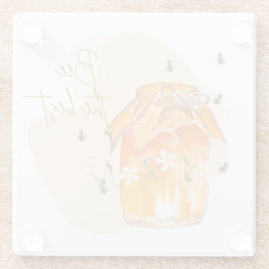 die beste Biene Glasuntersetzer (Rückseite)