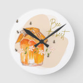 die beste Biene Runde Wanduhr (Vorderseite)