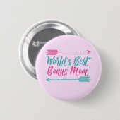 Die beste Bonus-Mama der Welt Button (Vorne & Hinten)