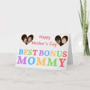 Die beste Bonus Mommy Custom Foto Mutter Day Card Dankeskarte