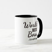 Die beste Boss-Tasse der personalisierten Black Wo Tasse (VorderseiteRechts)