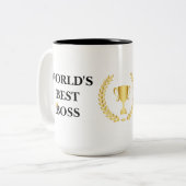 Die beste Boss-Tasse der Welt mit Crown and Trophy Zweifarbige Tasse (Vorderseite Links)