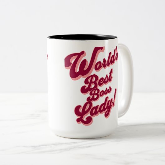 'Die beste Bossdame der Welt' Zweifarbige Tasse (VorderseiteRechts)