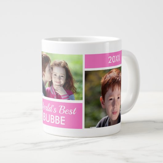 Die beste Bubbe-Foto Collage Riesenkaffee-Tasse de Jumbo-Tasse (Vorderseite Rechts)