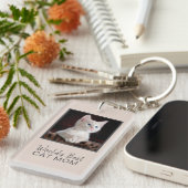 Die beste Cat Mama der Welt Cat Foto Rosa Grau Schlüsselanhänger (Vorderseite rechts)