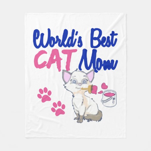 Die beste Cat-Mama der Welt Fleecedecke (Vorderseite)