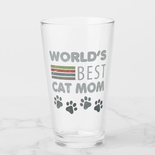 Die beste Cat-Mama der Welt Glas (Vorderseite)