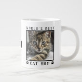 Die beste Cat-Mama der Welt Name Paw Prints Pet Fo Jumbo-Tasse (Rechts)