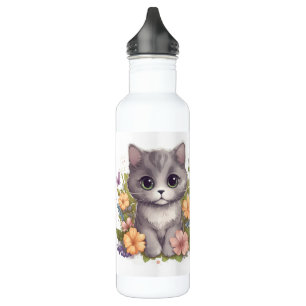Die beste Cat-Mama der Welt Niedlich Gray Kitty Edelstahlflasche