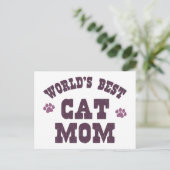 Die beste Cat-Mama der Welt Postkarte (Stehend Vorderseite)