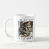 Die beste Cat Mama der Welt Silbergraues Foil Paws Kaffeetasse (Links)