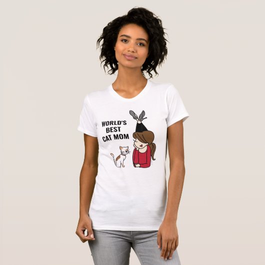 Die beste Cat-Mama der Welt T-Shirt (Vorne ganz)