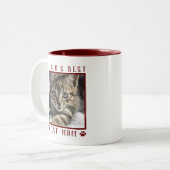 Die beste Cat Mama Drucke Pet Foto Burgund Zweifarbige Tasse (Vorderseite Links)