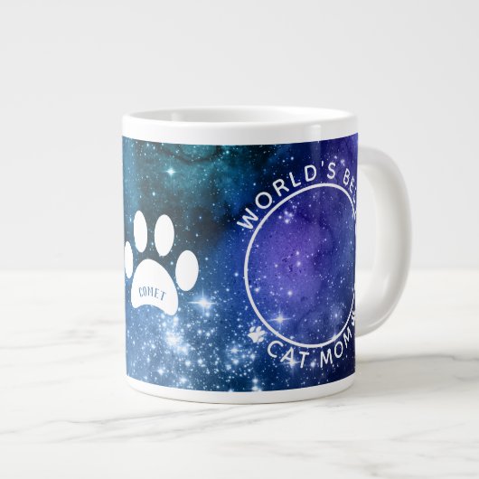 Die beste Cat Mama Paw Prints Foto Space der Welt Jumbo-Tasse (Vorderseite Rechts)