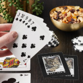 Die beste Cat Vater Paw Prints Foto Black Spielkarten (In Situ)